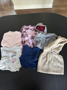 Girls Mixed Tops Bundle - Pink, Purple, Gray, Navy, Cream